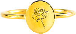 Story Jewellery Birth Month Flower Rings for Women, Gold Plated Engraved Signet Birth Month Floral Rings for Her, Dainty Flower Rings for Mother Daughter Friends Sisters Besties Bridesmaid Birthday Christmas Gifts 10 June Silver Plated with 18K Gold