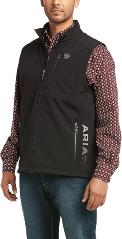 ARIAT Men's Logo 2.0 Patriot Softshell Vest Black Small