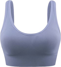 Womens Bras Pack Women's Bra Back Adjustable No Steel Ring Gather Shockproof Fitness Running Underwear (Blue, XL) at Amazon Women’s Clothing store