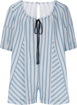 crazynekos Women Jumpsuits Dressy Casual Short Sleeve Stripes Romper Shorts Summer Outfits Blue Large
