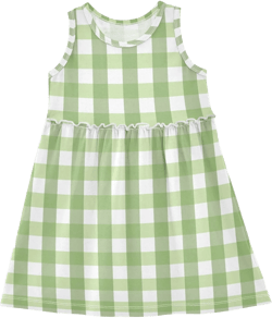 MCHIVER Checkerboard Plaid Black White Girls Dress Summer Girl Clothes Sleeveless Little Girl Casual Dress 6 Years Green Stripes Plaid