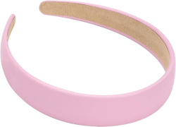 WantGor 1 Inch PU Leather Headband, Wide Padded Hairband Fashion Hair Bands Cute Womens Headbands Holiday DIY Hair Accessories (Pink)