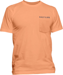 Salt Life Men's Standard Skull and Poles Short Sleeve Pocket Crew Neck Tee