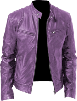 Men's Stand Collar Faux Leather Jacket PU Zip-Up Spring Warm Motorcycle Lightweight Bomber Outwear Retro Coats X-Large Purple