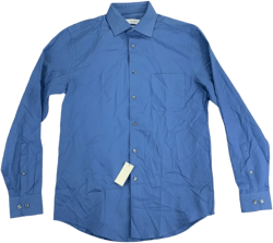 $69.50 Calvin Klein Men's Regular Fit Stretch Dress Shirt Cotton Blue 15-34/35
