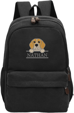 Custom School Backpack for Girls boys, Personalized Embroidered Cute Dog Pattern with Name, Customized Waterproof Casual Backpacks, Suitable for Kids Student Bookbag