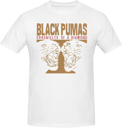 Black Music Pumas Shirt Men's Breathable Comfy Cotton Short Sleeve Tshirts Novelty Printed Crew Neck Tee Black