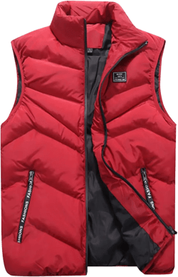 Mens Winter Down Vest Padded Puffer Vest Plus Size Lightweight Down Jacket Sleeveless Zip Up Quilted Gilet Jacket Outwear F - Red Large