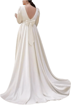 Long Sleeves Mermaid Wedding Dresses for Bride Satin Sweetheart Bridal Gowns Formal Evening Dress with Slit 16 Ivory-b