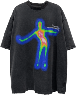 Aelfric Eden Mens Oversized Graphic Tees Y2k Washed Cotton T Shirt Distorted Portrait Print Crewneck Tee