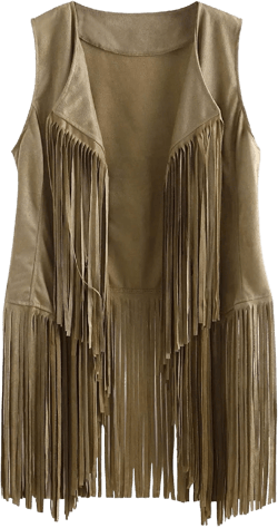 DASAYO Womens Sleeveless Tassel Jacket Loose Hippie Vest Faux Leather Tassels Fringed Suede Fringe Jackets Fall Outwear Small Beige #1
