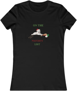Women's Favorite Tee On the Naughty list Christmas Top