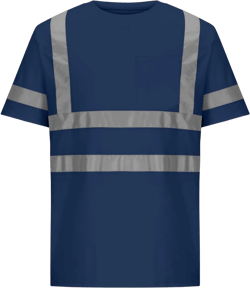 Quick Drying Safety Shirts for Men Short Sleeve Reflective Hi Vis T-Shirt Mens Construction Work Shirts Small Navy