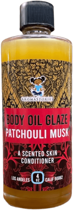 Body Oil Glaze, Patchouli Musk 4oz, Mature Sensual Luxurious Traditional Rich Essential Oils, Highly Fragrant, Liquid Salve Moisturizer, Skin Conditioner, Shea, Olive Oil, Jojoba, Beeswax