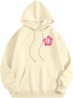 Womens Graphic Sweatshirts Hoodies for Women Letter Graphic Print Long Sleeve Oversized Hoodies Drawstring Preppy Teen Girls Sweatshirts with Pockets Cute Sweatshirt Beige