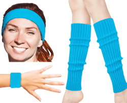 Zilo Novelties 80s Workout Costumes for Women | 80s Accessories For Women | 80s Leg Warmers Set Blue