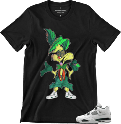 Shirt to Match Jordan 4 Oxidized Green Men's Graphic Tee 4X-Large Hi Roller Bunny Black