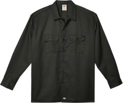 Dickies Men's Long Sleeve Work Shirt, Olive Green, 2X
