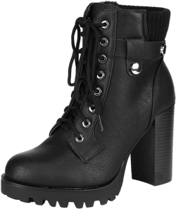 Womens Ankle Boots Chunky High Heel