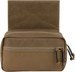 KRYDEX Tactical Drop Pouch Sub Abdominal Carrying Kit Bag Tactical Fanny Pack with Hook and Loop Panel for Tactical Vest Chest Rig (Coyote Brown)