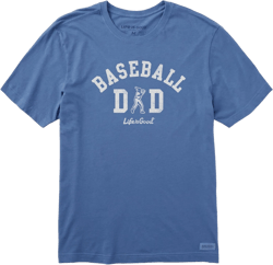Life is Good Men's Crusher Tee, Short Sleeve Cotton Graphic T-Shirts, Crafty Baseball Dad Small Vintage Blue