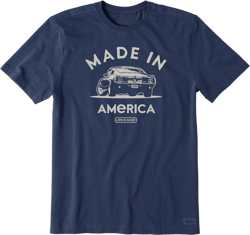 Life is Good Men's Crusher Tee, Short Sleeve Cotton Graphic T-Shirts, Made in America Leg 3X-Large Darkest Blue