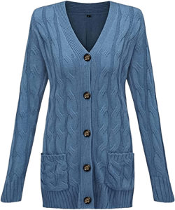 Warm Sweaters for Women Plus Size Fall Clothes for Women Grandpa Cardigan Short Jackets for Dresses Linen Duster for Women C-Blue