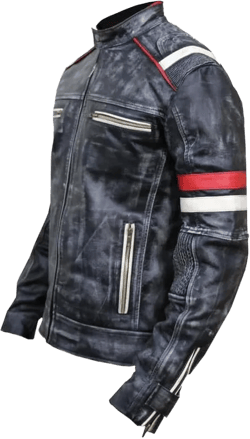 Real Leather Retro Cafe Racer - Vintage Distress Leather Motorcycle Retro Jacket | Distressed Leather Moto Jacket For Men 3X-Large Distress Black