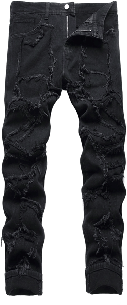 Men's Front Button Pocket Stylish Distressed Denim Jeans