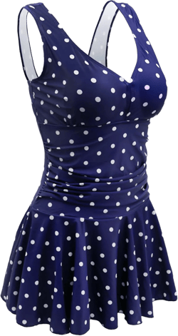 AONTUS Plus-Size Swimwear Body Womens Wardrobe One Piece Vintage Swimsuits 12-14 Dot-navy Polka Dot