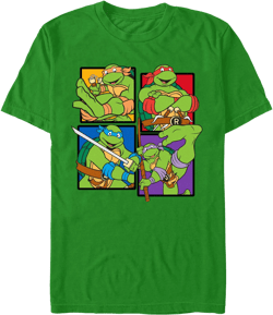 Men's Teenage Mutant Ninja Turtles Colorful Character Portraits  Graphic Tee Kelly Green 2X Large