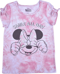 Disney Minnie Mouse Girl’s Short Sleeves Tee Shirt for Kids, Loose Fit Top