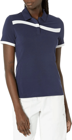Callaway Women's Swingtech Asymmetrical Color Block Short Sleeve Golf Polo Shirt X-Small Peacoat