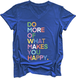 MIMOORN Womens Fun Happy Graphic Tees Summer Cute Letter Printed T-Shirts Large Blue