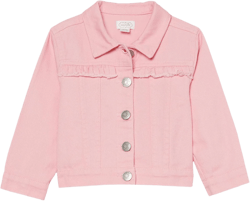 Mud Pie Girl Pink Denim Jacket Large Pink