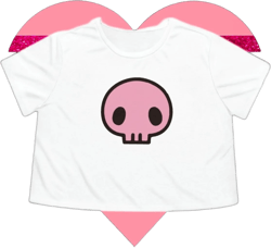 Cute Skull on Flowy Cropped Tee