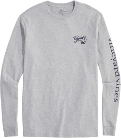 vineyard vines Men's It's All Gravy Long-Sleeve Tee Small Grey Heather