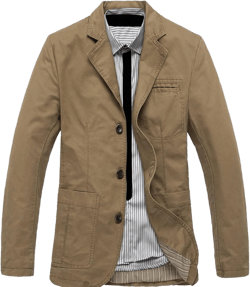 Men's Cotton Suit Jacket Casual 3 Buttons Sports Coats Male Slim Fit Lightweight Twill Blazer X-Large Khaki