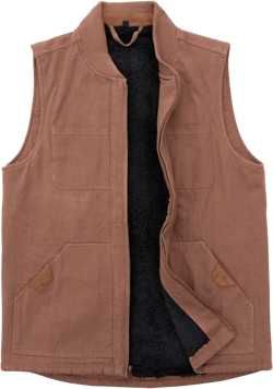 ThCreasa Mens Sherpa Fleece Lined Vest Sleeveless Zip Up Winter Outdoor Travel Fishing Vest Jacket Large Brown