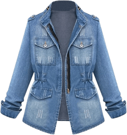 Plus Size Casual Denim Jackets Fashion Fall Winter Coats for Women Ladies Oversize Jeans Chain Jacket Pocket Coat X-Large Blue