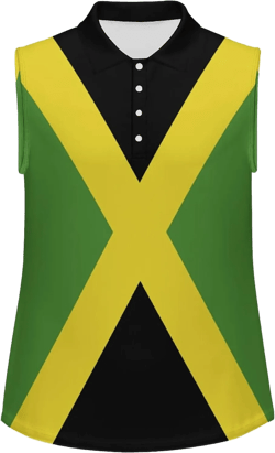 Women's Sleeveless Golf Shirt Quick Dry Bahamas Flag Casual Tank Tops Polo-Shirts for Women with Collar 4X-Large Style-1