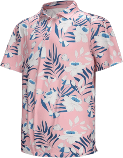 TIHEEN Mens Polo Shirts Short Sleeve,Lightweight Cool Moisture Wicking Performance Golf Polo Shirts for Men Large 12257-pink White Flower