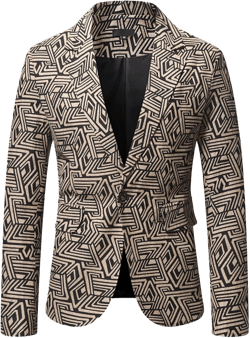 ZYXTIM Work Clothes for Men Office Classic Fit Long Sleeve Lapel Collar Work Office Blazer Jacket Suit Plaid Checkered Printed