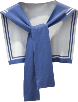 Women's Fake Sailor Collar College Style Knit Shawl Cape Blue