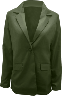 YMING Womens Casual Lapel Long Sleeve Blazer Open Front Work Jackets Button Solid Color Office Cardigan with Pockets Medium Army Green