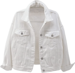 Unilexi Women's Solid Color Denim Jacket Long Sleeve Jean Jacket Casual Coat with Pockets White Large
