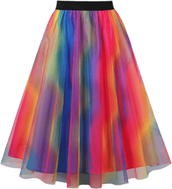 Women's Fashion Gradient Midi Skirt Summer Pleated Elastic Waist Skirt Casual Elegant Party Prom A-Line Skirts Small Multicolor
