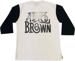 Abel Brown Stretch Baseball Tee - White