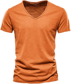 Men's V-Neck T-Shirts Soft Fitted Premium Classic Tee Men's T Shirts Cotton Hipster Hip Hop Longline Crewneck T-Shirt Orange 5X-Large
