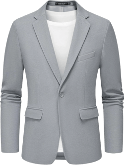 MAGE MALE Men's Blazer Casual Knit Sport Coat Slim Fit Suit Jacket Notch Lapel One Button Blazers